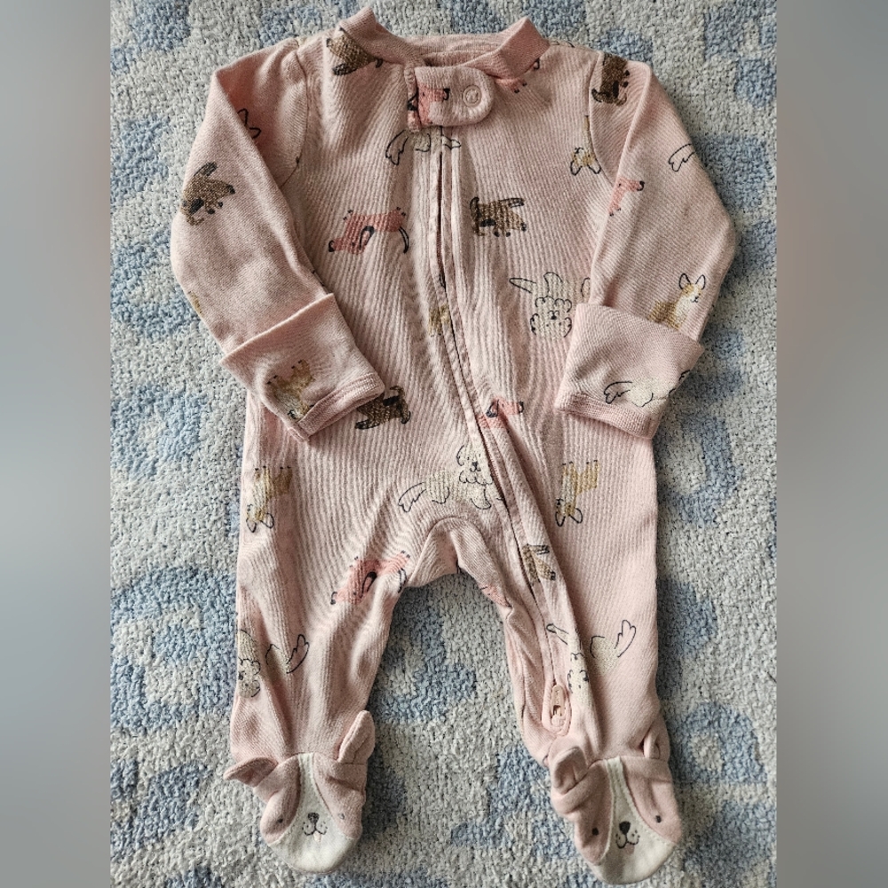 Carter's Pink Animal Print Footie